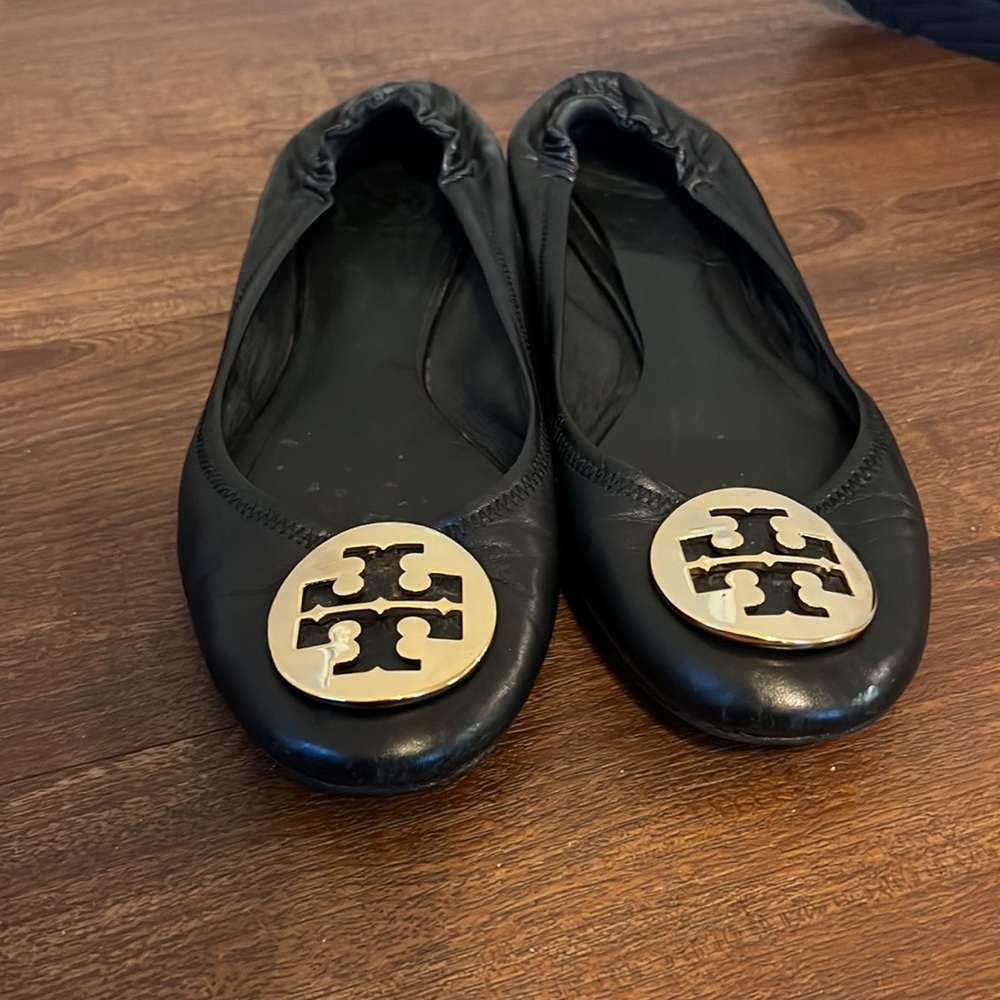 Tory Burch Black Leather Flats - Picture 4 of 4